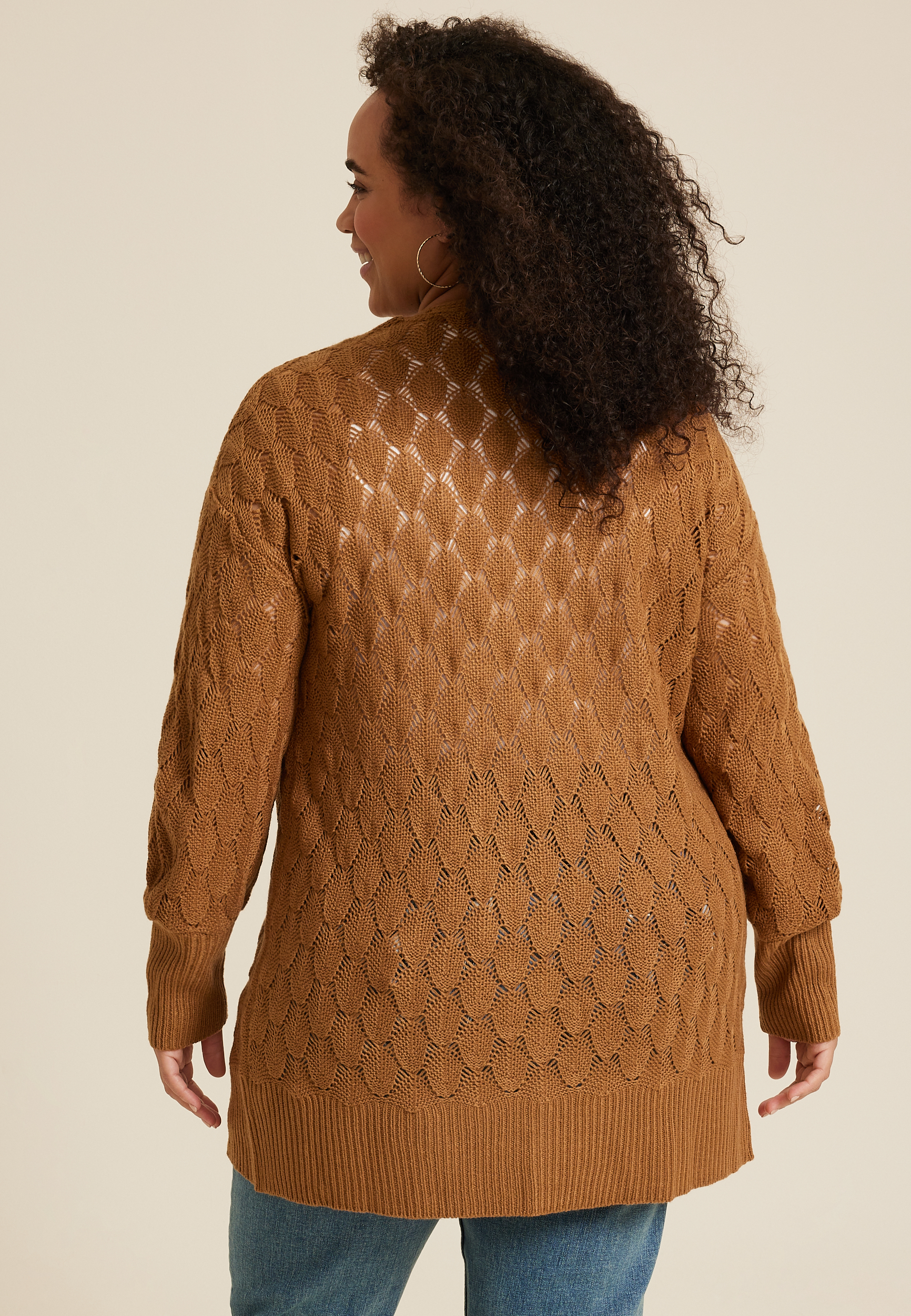 Plus Size Diamond Stitch Cardigan, C9839, large