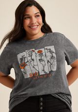 Plus Size Bad To The Bone Oversized Fit Graphic Tee, CHARCOAL, small