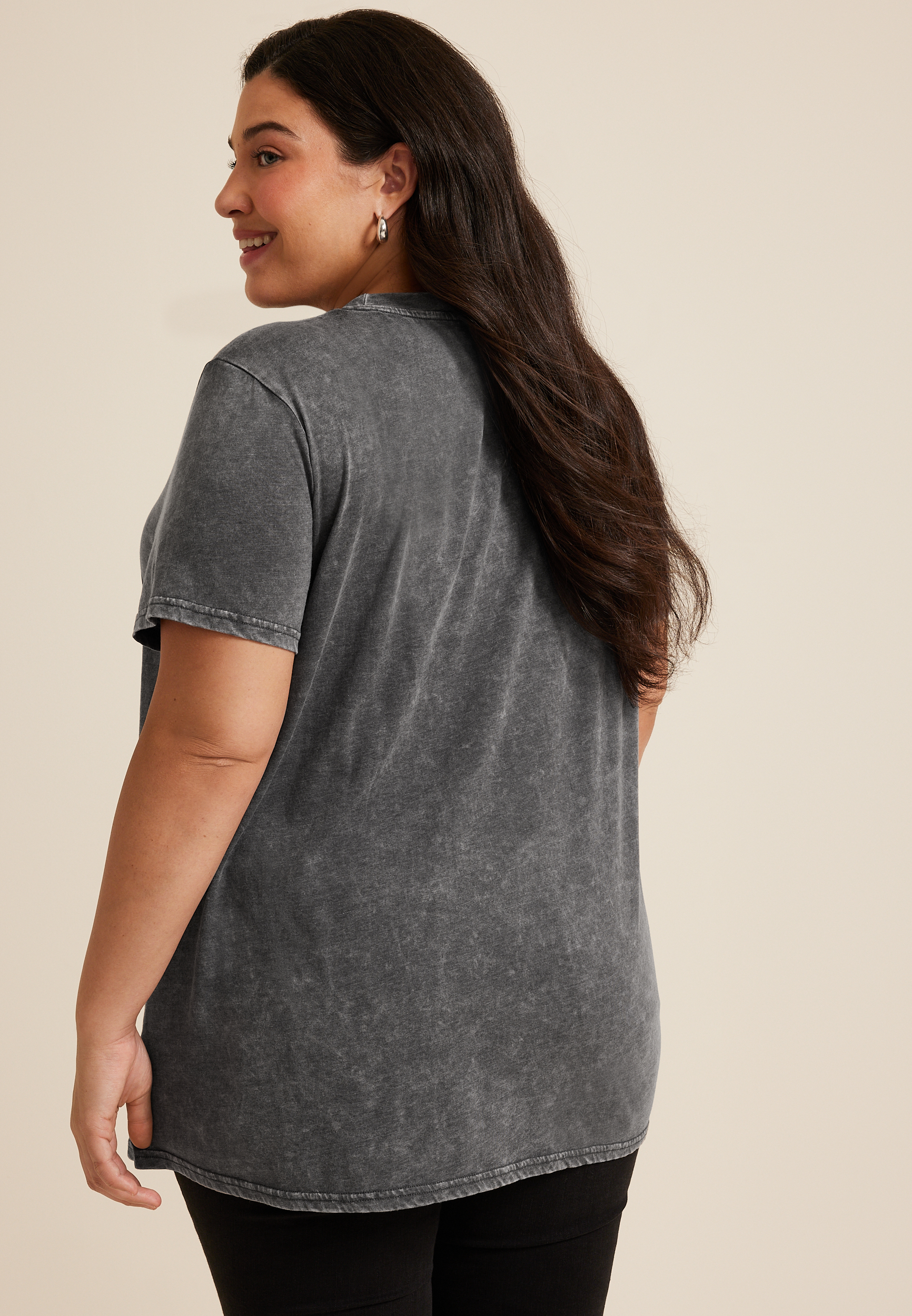 Plus Size Bad To The Bone Oversized Fit Graphic Tee, CHARCOAL, large