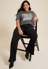 Plus Size Bad To The Bone Oversized Fit Graphic Tee, CHARCOAL, small