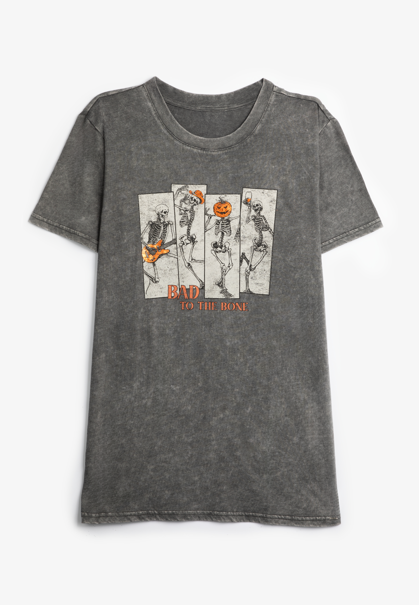 Plus Size Bad To The Bone Oversized Fit Graphic Tee, CHARCOAL, large