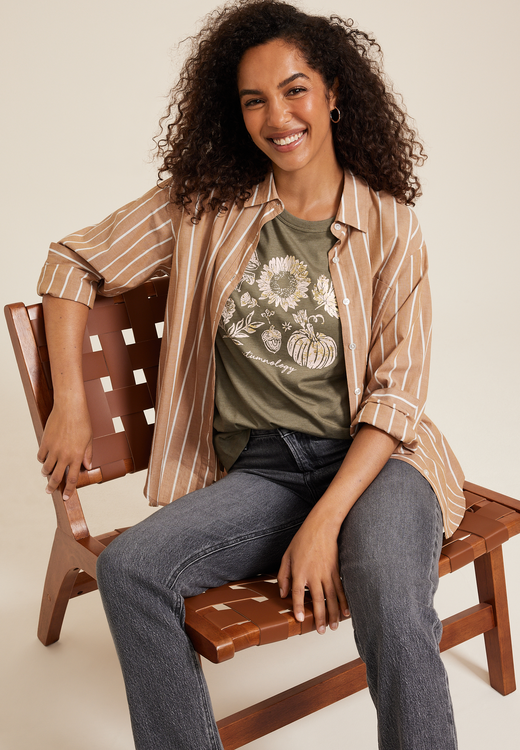Autumnology Classic Fit Graphic Tee, OLIVE, large