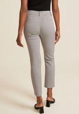 Bengaline Plaid High Rise Slim Straight Pant, C3681, small