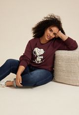 Plus Size Snoopy Halloween Mummy Relaxed Fit Sweatshirt, C9735, small
