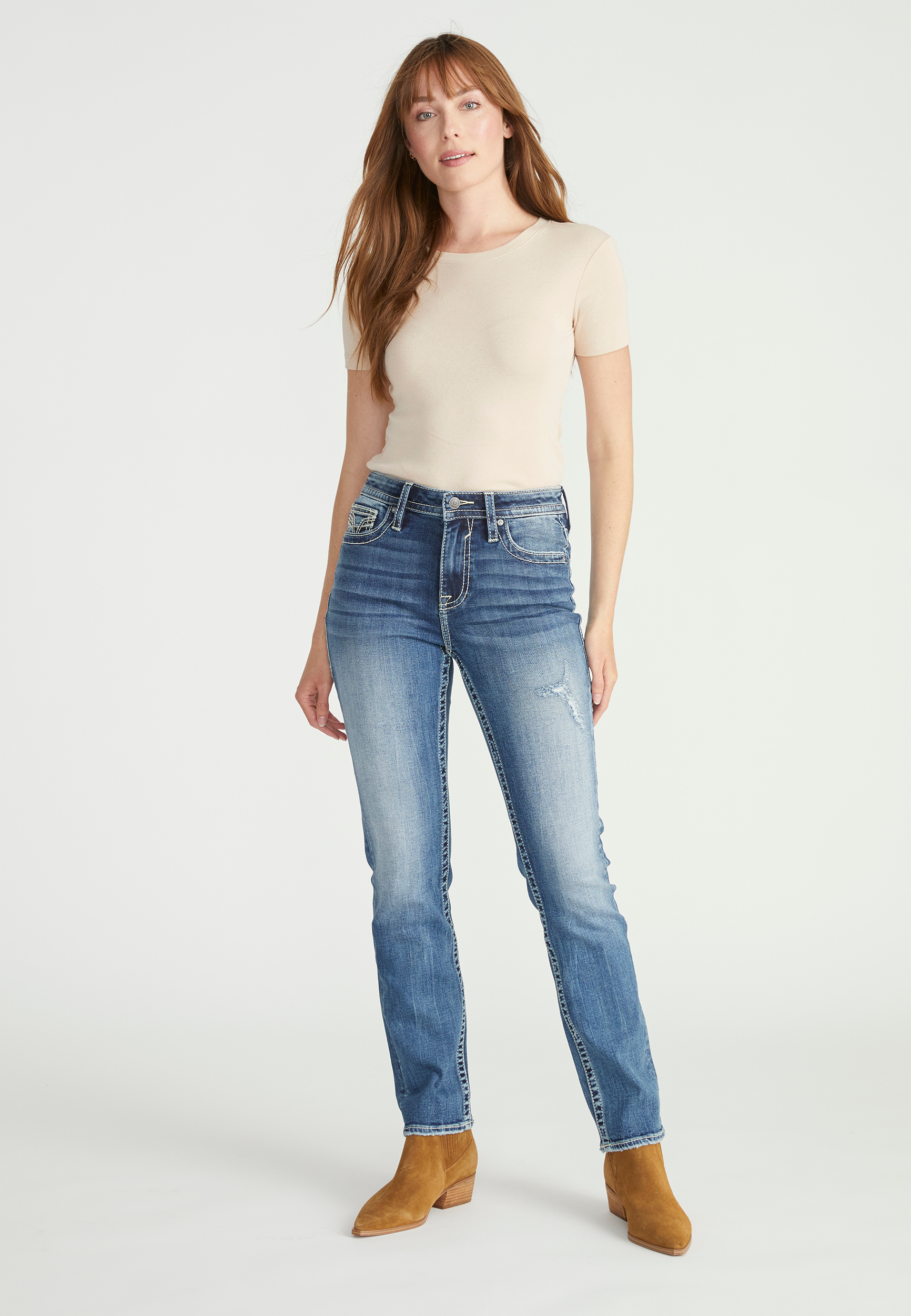 Vigoss&reg; High Rise Straight Jean, C3337, large