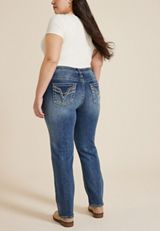 Plus Size Vigoss&reg; High Rise Straight Jean, MEDIUM SANDBLAST, small