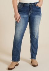Plus Size Vigoss&reg; High Rise Straight Jean, MEDIUM SANDBLAST, small