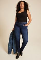 Plus Size m jeans by maurices&trade; Cool Comfort Crossover High Rise Pull On Super Skinny Jean, C258, small