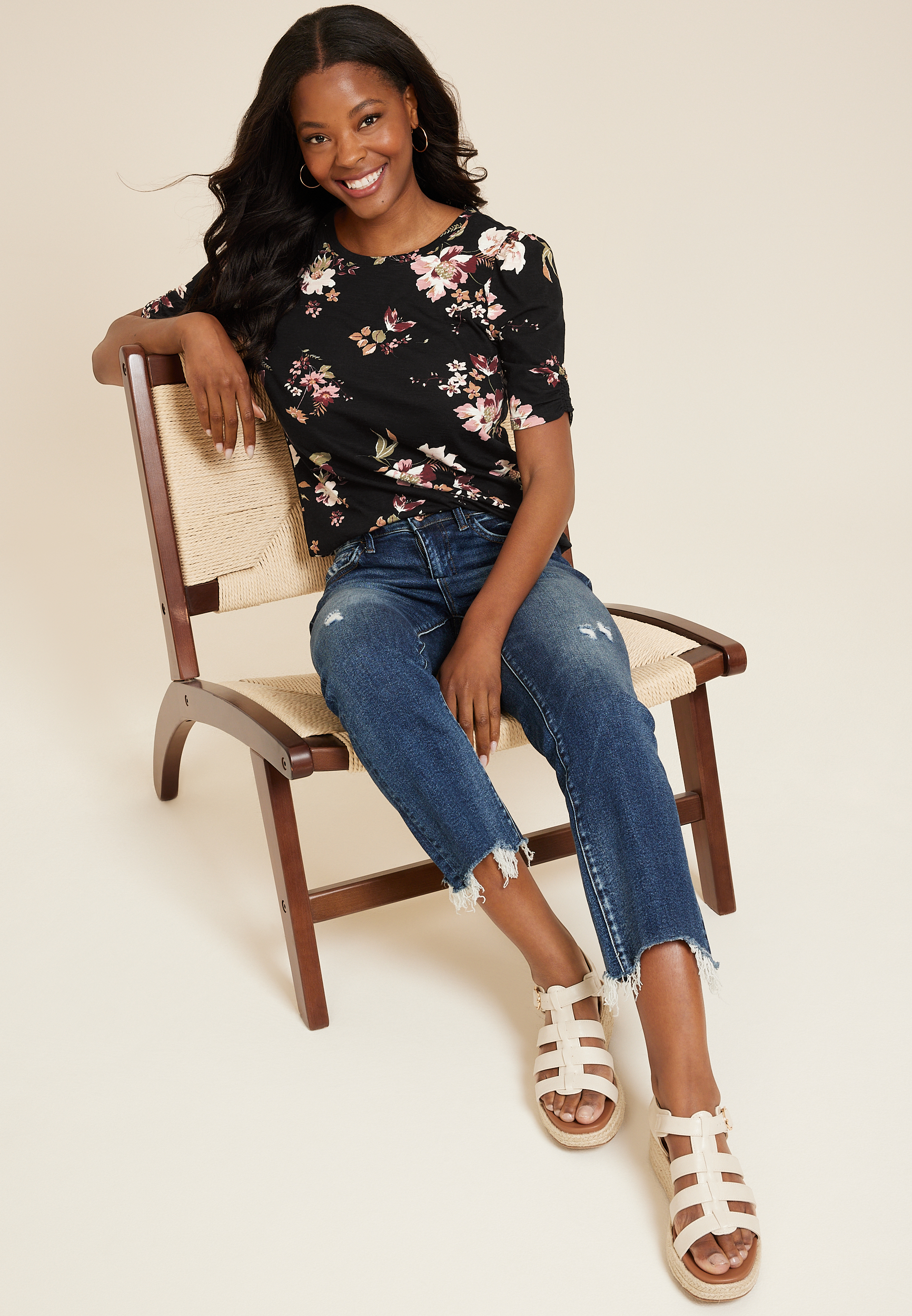 Parktown Floral Puff Sleeve Top, C1756, large