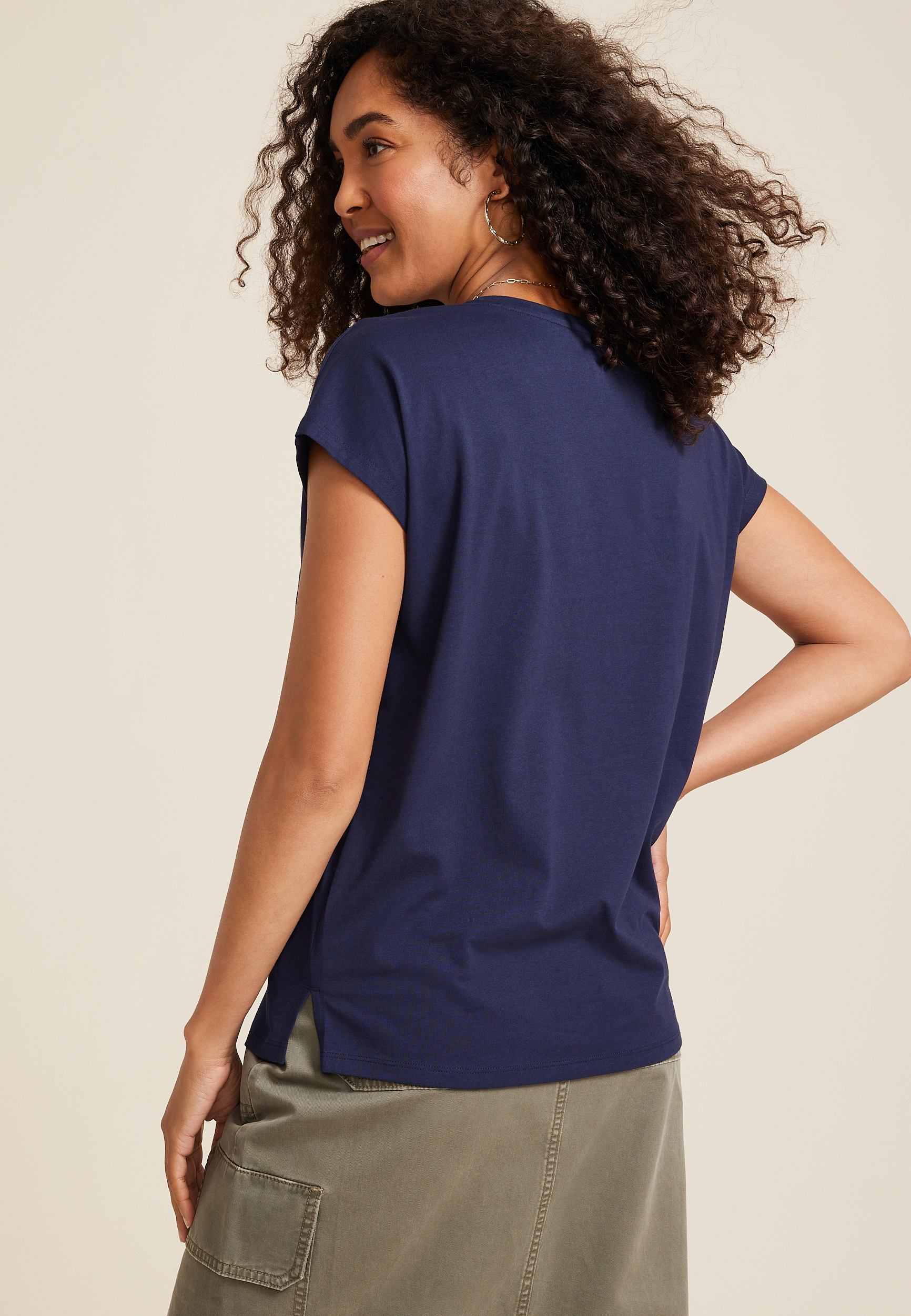 24/7 Cotton Dolman Crew Neck Tee