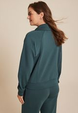Scuba Knit Half Zip Sweatshirt, DEEP SEA TEAL, small