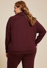 Plus Size Scuba Knit Half Zip Sweatshirt, C9735, small