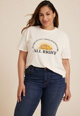 Plus Size Every Little Thing Is Gonna Be All Right Relaxed Fit Graphic Tee, C2789, small
