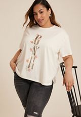 Plus Size Guns And Roses Relaxed Fit Graphic Tee, C2789, small