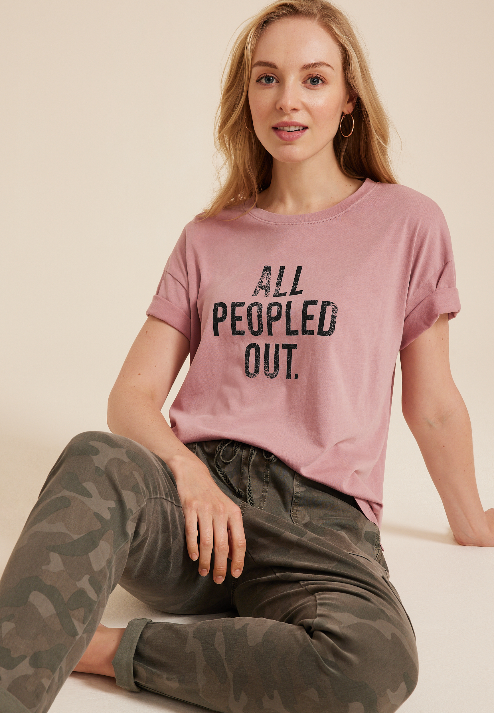 All Peopled Out Oversized Fit Graphic Tee