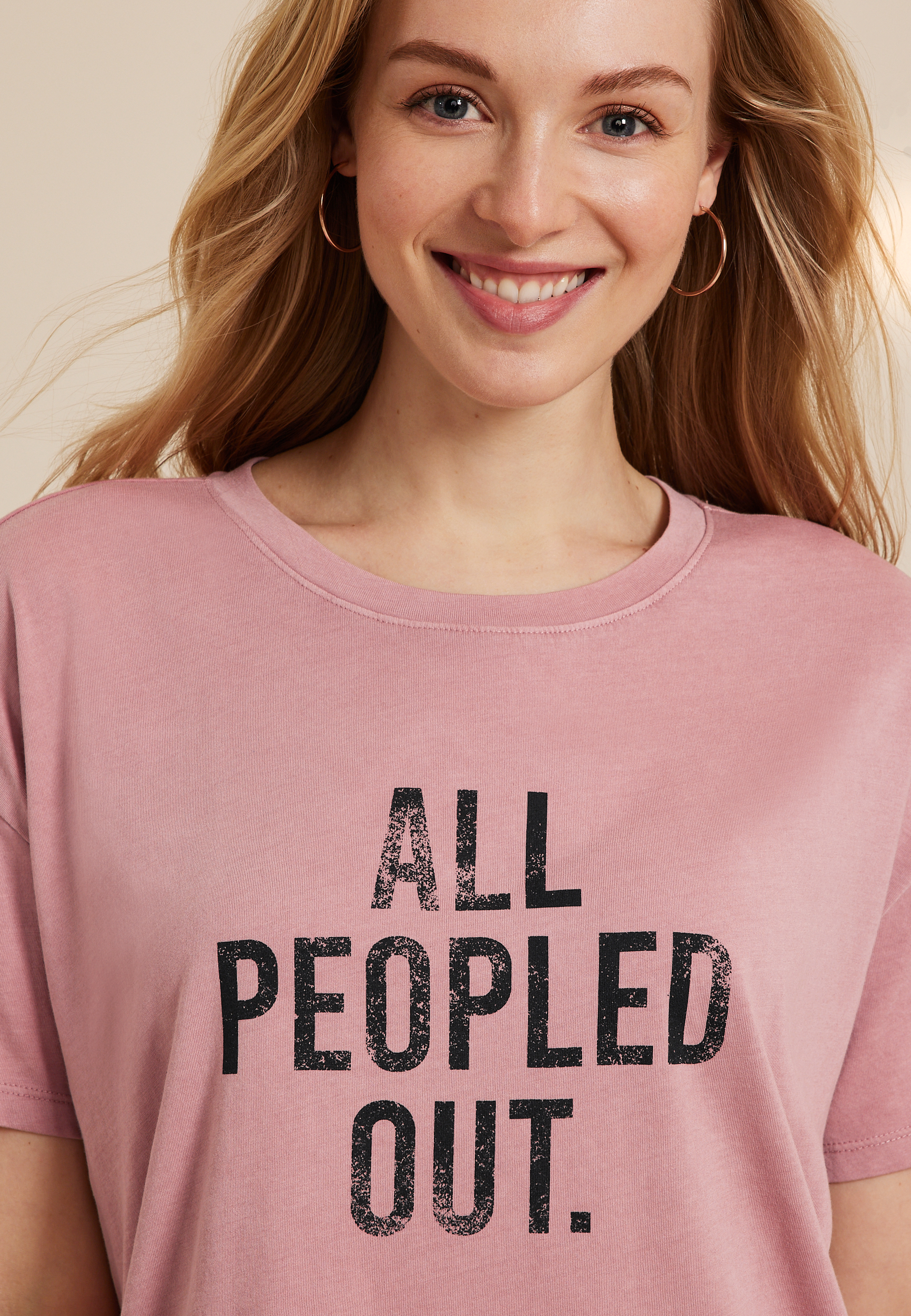All Peopled Out Relaxed Fit Graphic Tee, C6043, large