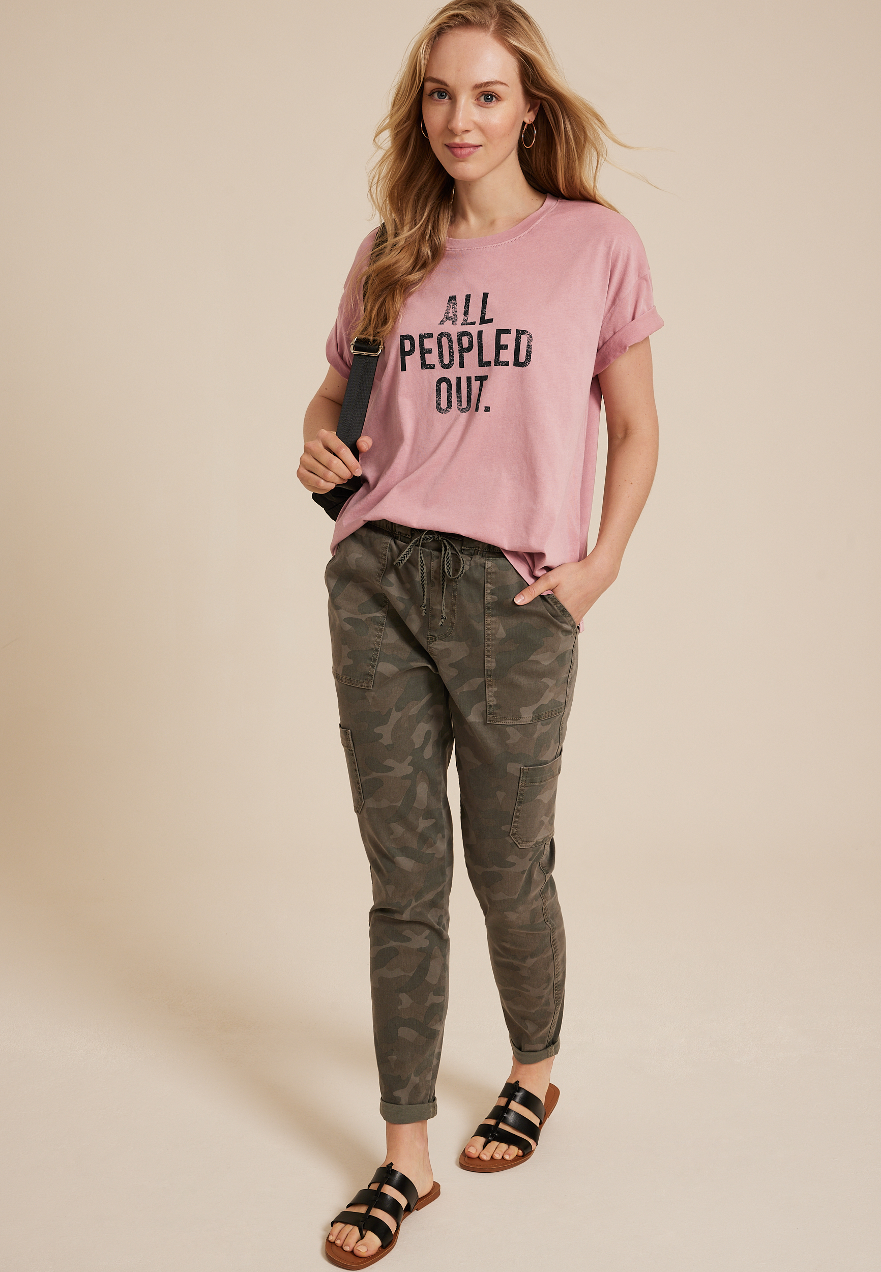 All Peopled Out Relaxed Fit Graphic Tee, C6043, large