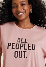 Plus Size All Peopled Out Graphic Tee, C6043, small