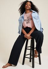 Plus Size All Peopled Out Graphic Tee, C6043, small