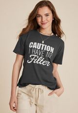 Caution I Have No Filter Relaxed Fit Graphic Tee, C1876, small