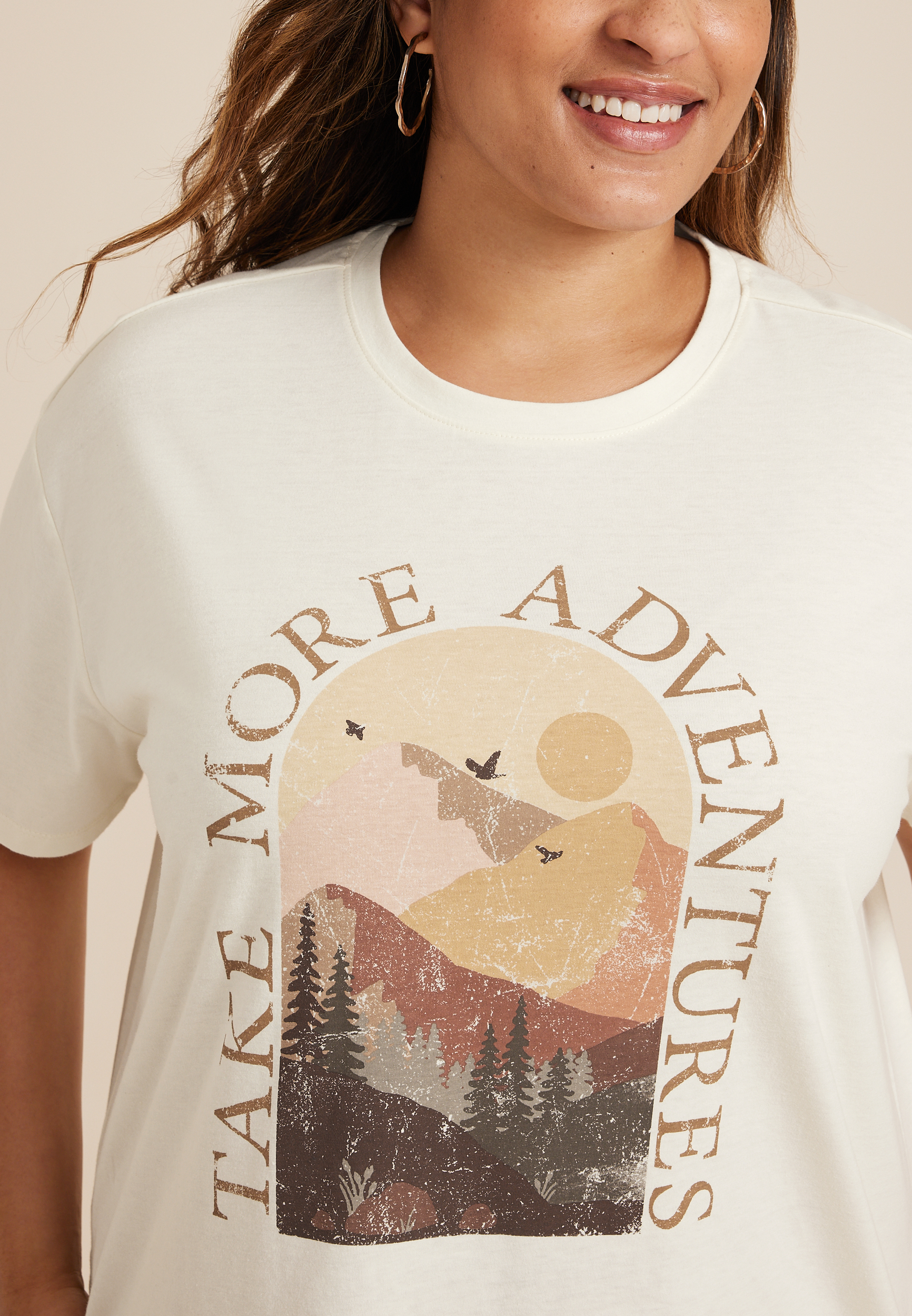 Plus Size Take More Adventures Relaxed Fit Graphic Tee, C2789, large