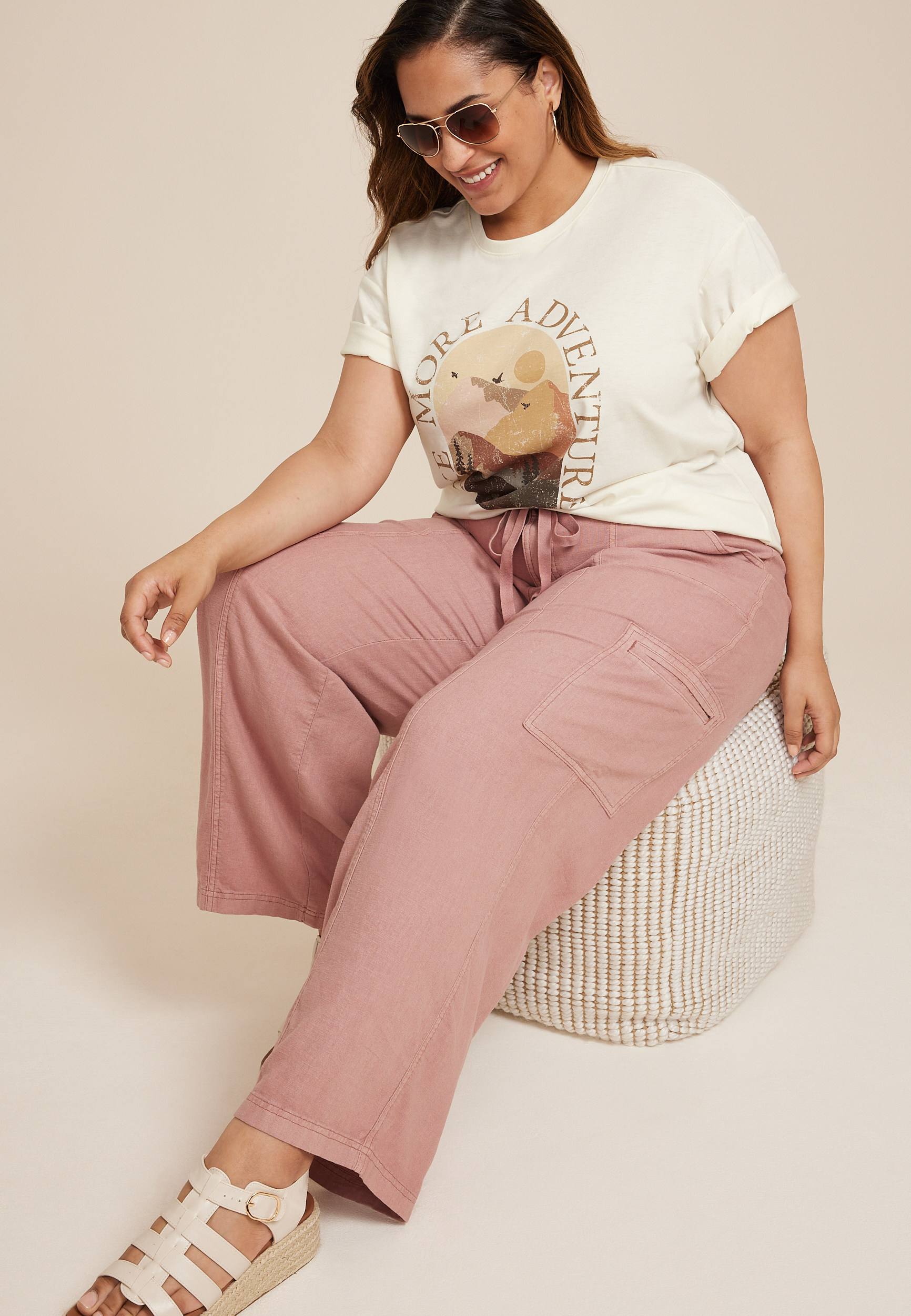 Plus Size Take More Adventures Relaxed Fit Graphic Tee, C2789, large