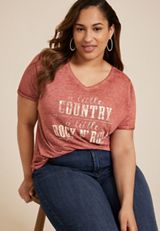 Plus Size A Little Country Classic Fit Graphic Tee, C5436, small