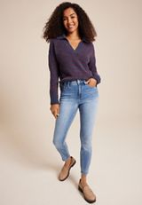 Everflex&trade; No Gap High Rise Super Skinny Ankle Jean, C3337, small