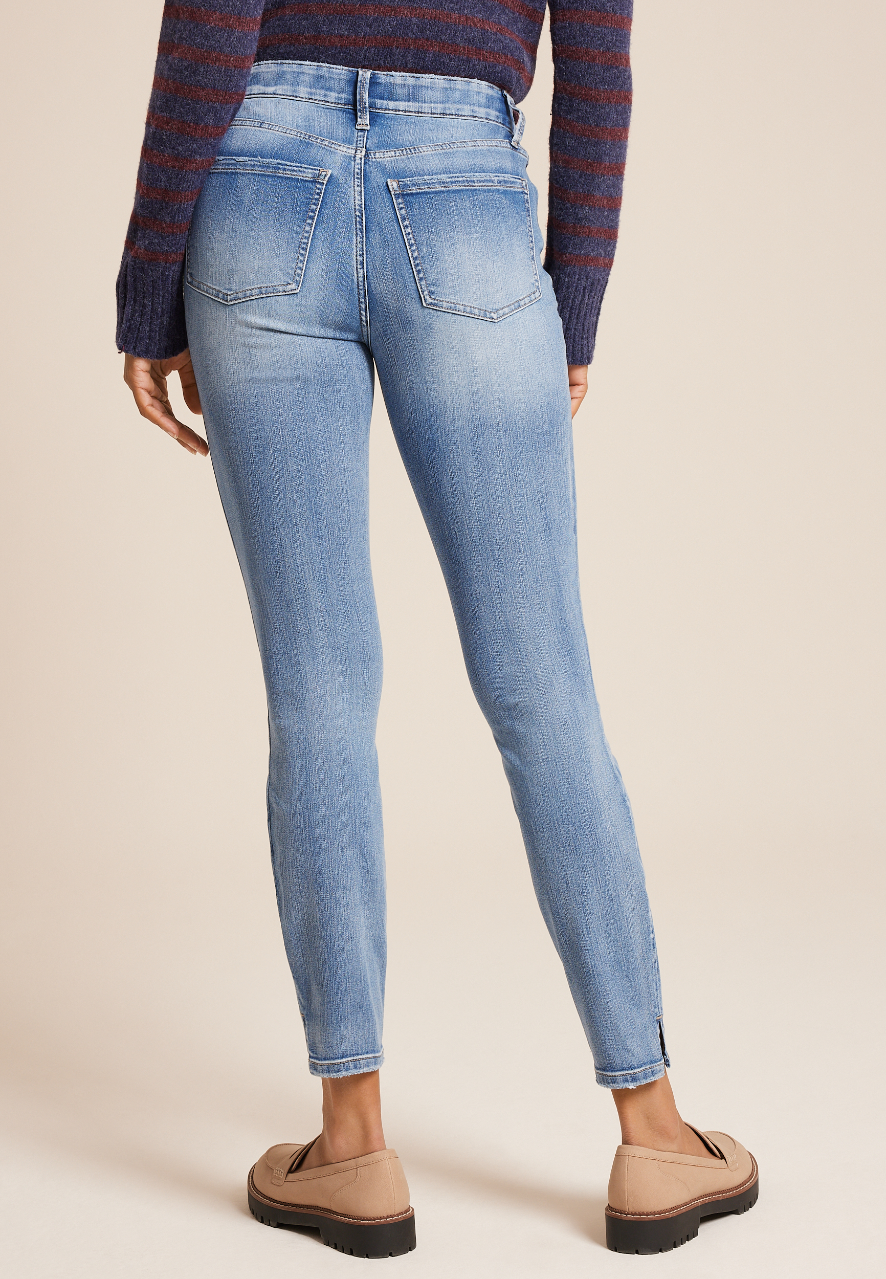 Everflex&trade; No Gap High Rise Super Skinny Ankle Jean, C3337, large