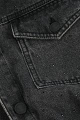 Black Sparkle Denim Shacket, C106, small