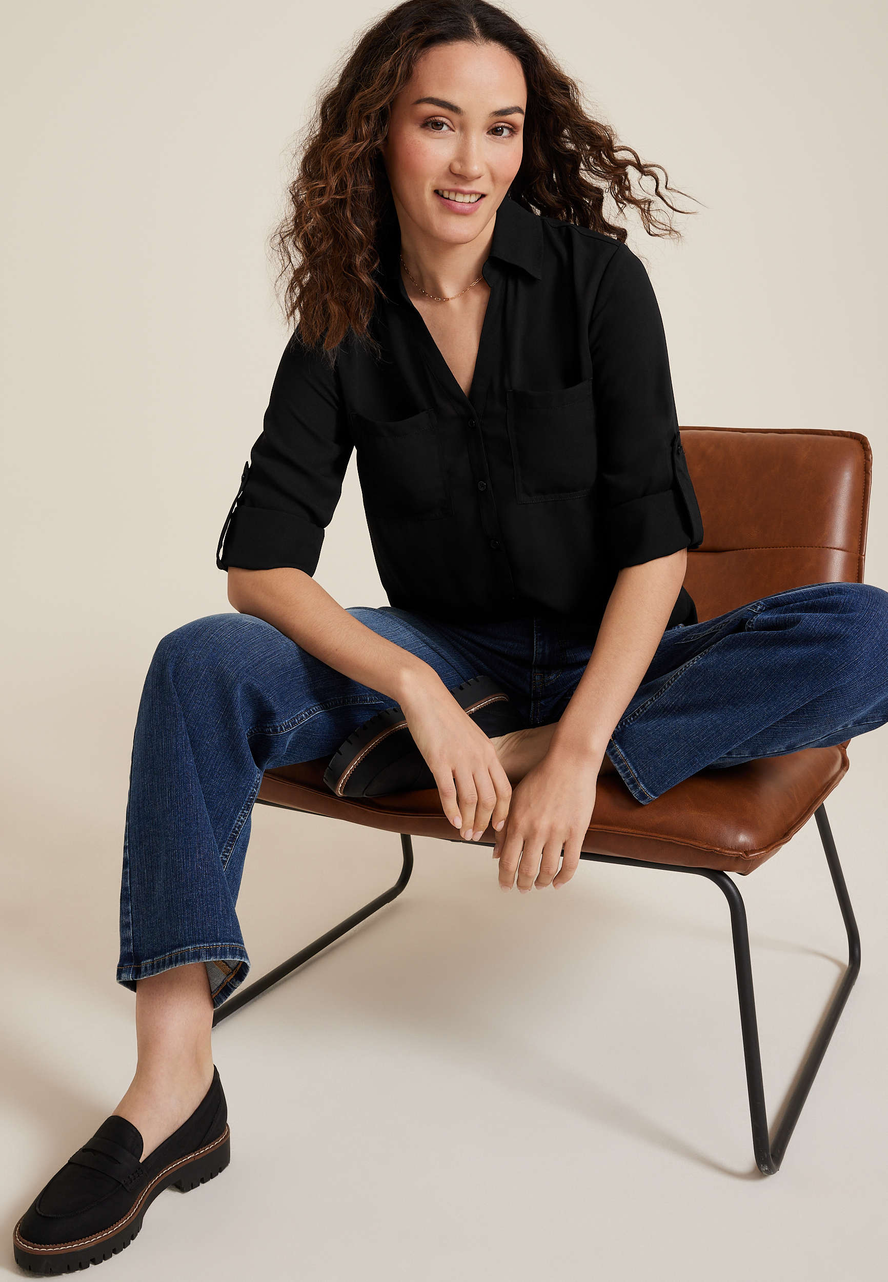 Winona Button Down Blouse, C106, large
