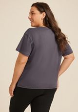 Plus Size Die Hard Fan Oversized Fit Graphic Tee, PHANTOM BLACK, small