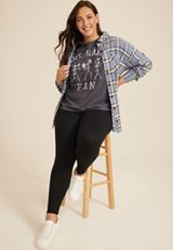 Plus Size Die Hard Fan Oversized Fit Graphic Tee, PHANTOM BLACK, small