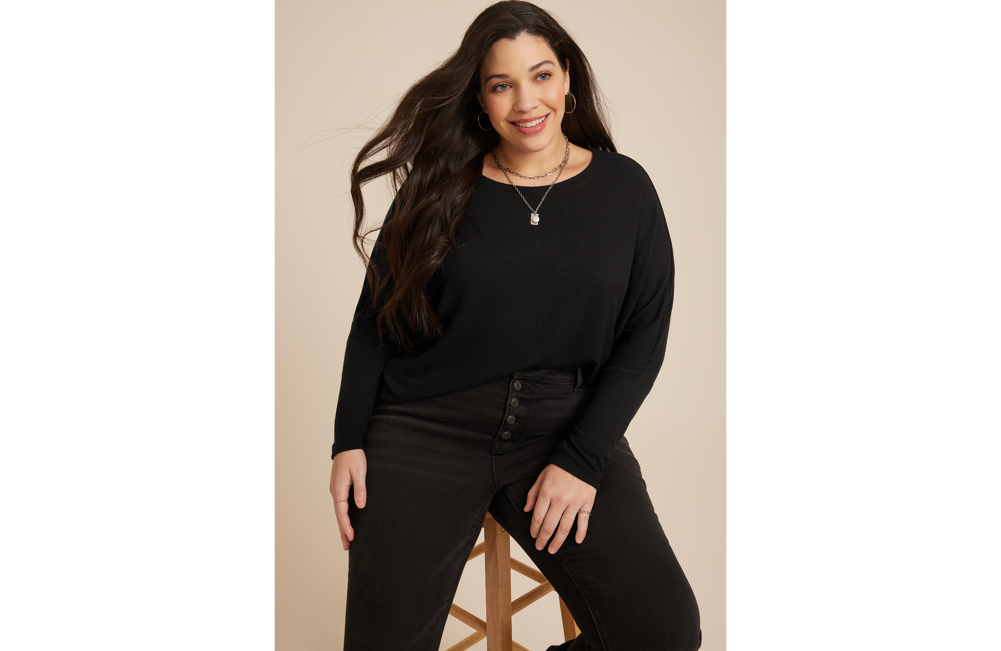 Plus 24/7 Dakota Long Sleeve Dolman Top