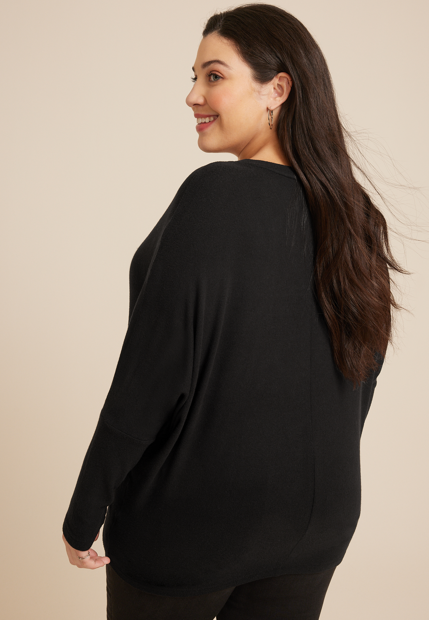 Plus Size 24/7 Dakota Long Sleeve Dolman Top, C106, large