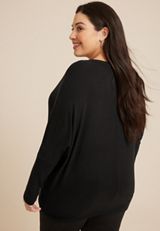 Plus Size 24/7 Dakota Long Sleeve Dolman Top, C106, small