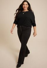 Plus Size 24/7 Dakota Long Sleeve Dolman Top, C106, small