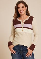 Heartland Henley Colorblock Tee, C1084, small