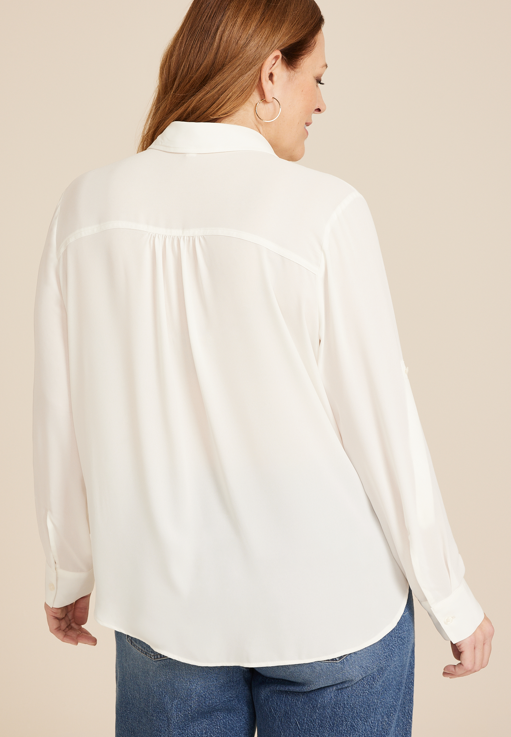 Plus Size Winona Button Down Blouse, C4673, large