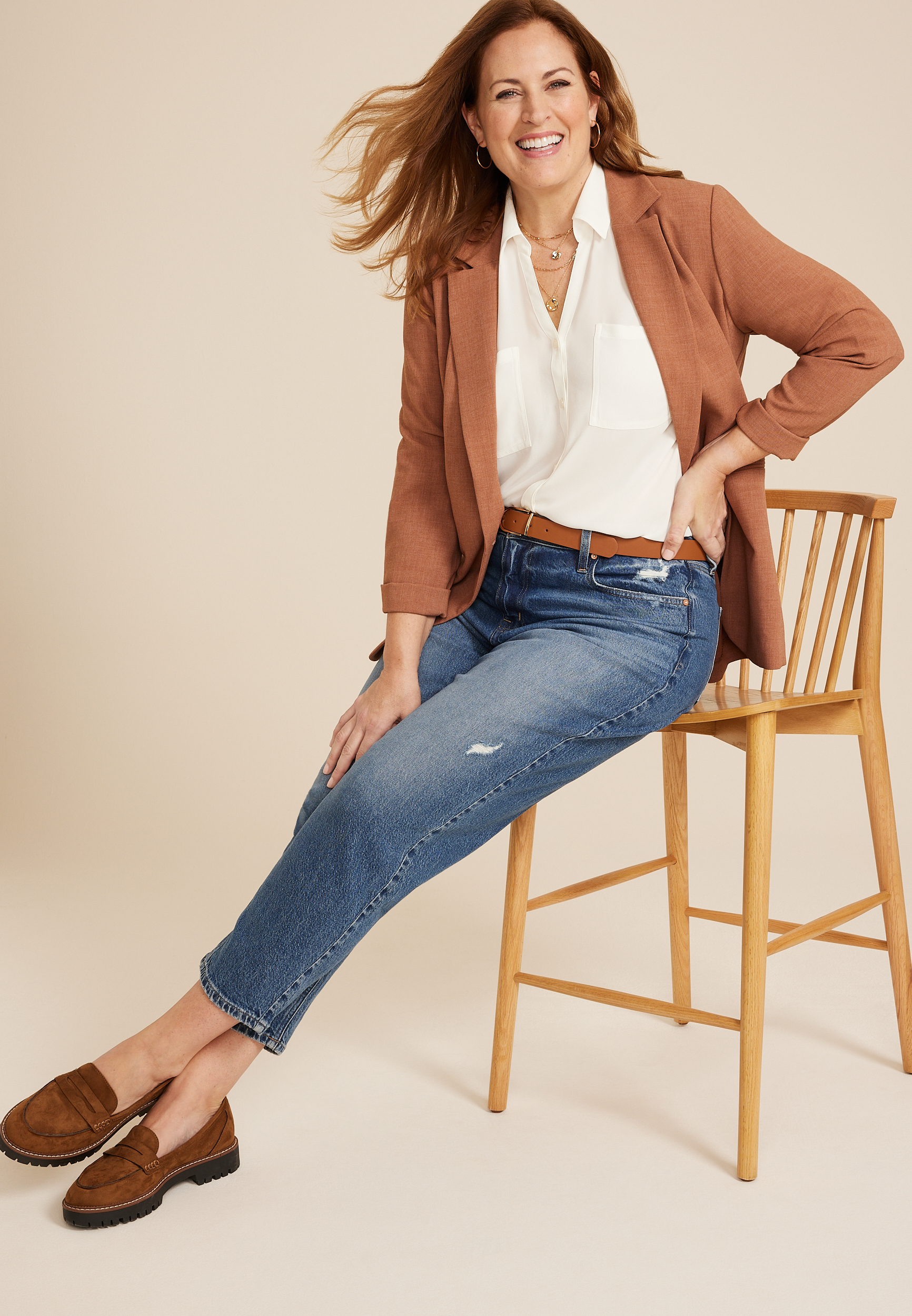 Plus Size Winona Button Down Blouse, C4673, large