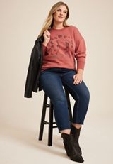 Plus Size Stayin Alive Relaxed Fit Sweatshirt, C1700, small