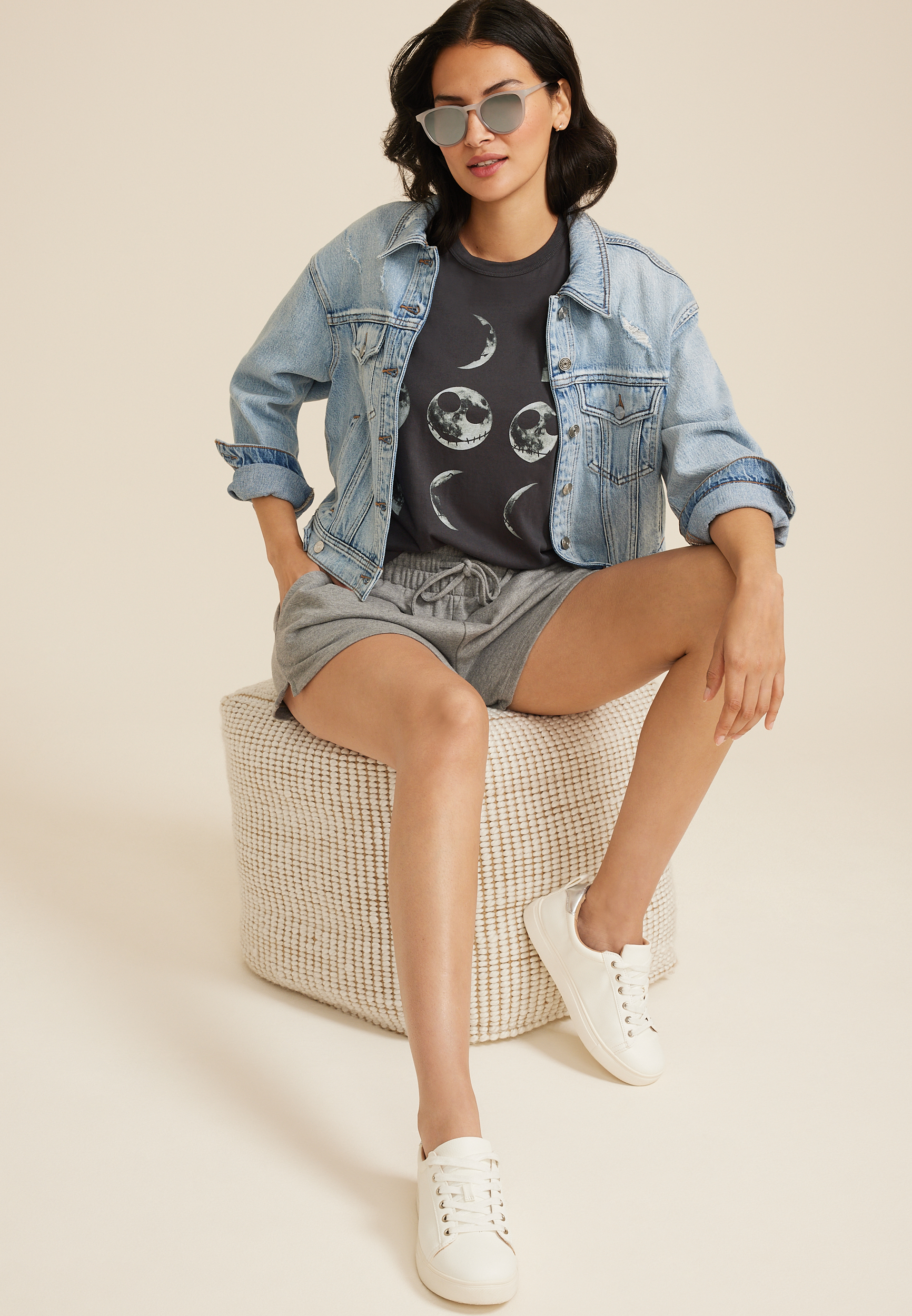 Nightmare Before Christmas Moon Phases Classic Fit Graphic Tee, C1876, large