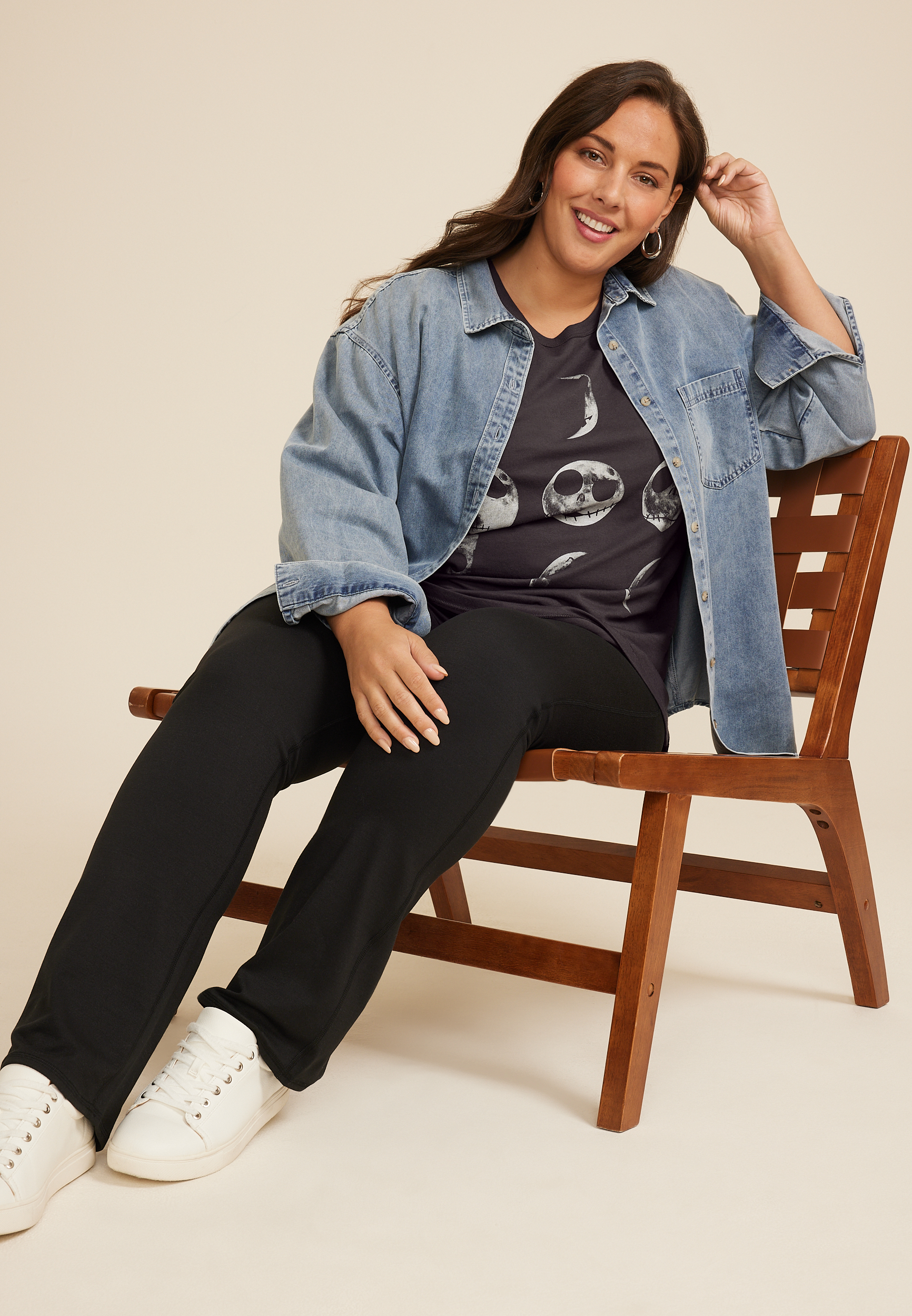Plus Size Nightmare Before Christmas Moon Phases Classic Fit Graphic Tee, C1876, large