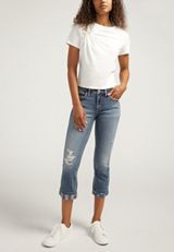 Silver Jeans Co.&reg; Suki Curvy Mid Rise Luxe Stretch Americana Cuff Capri Jean, C3337, small