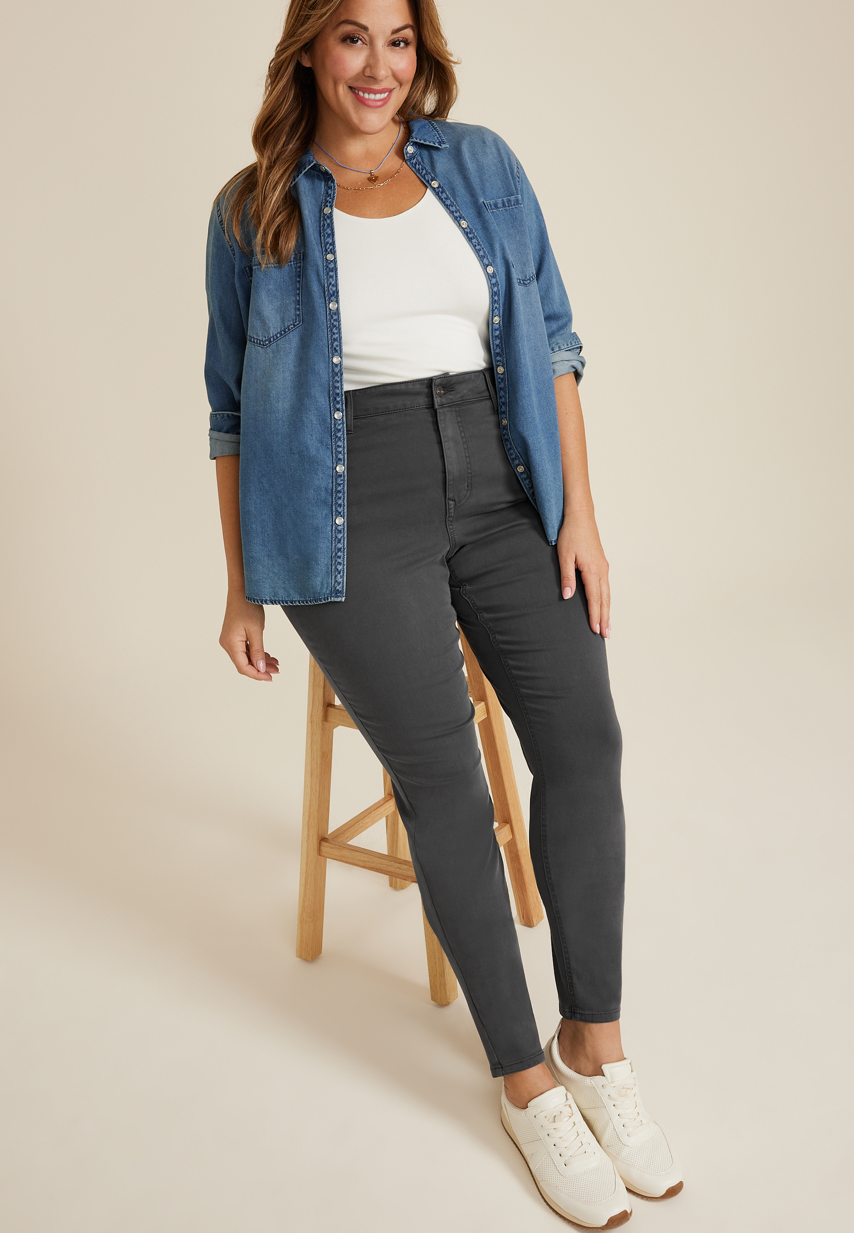 Plus Size m jeans by maurices&trade; High Rise Color Jegging, C4033, large