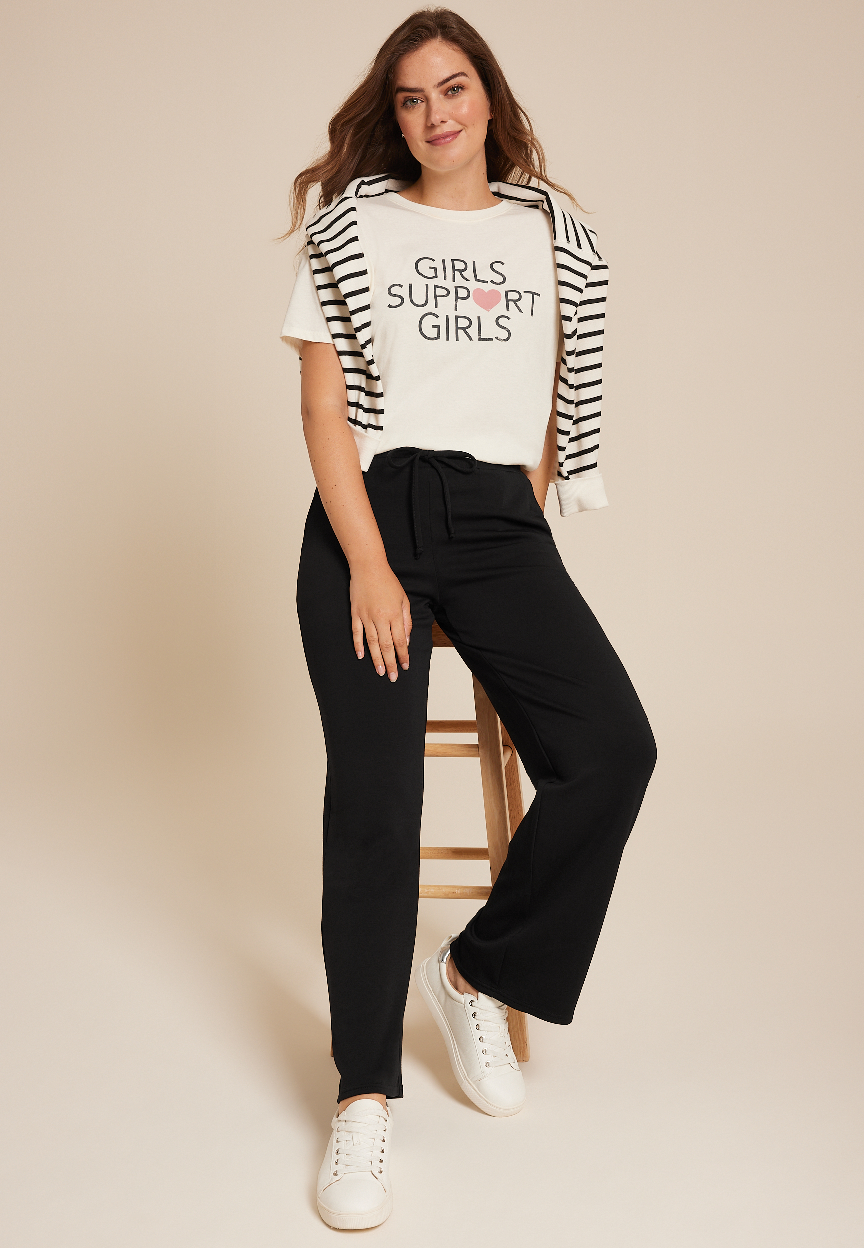 Scuba Knit Wide Leg Sweatpant
