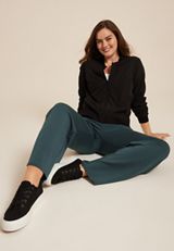 Scuba Knit Wide Leg Sweatpant, DEEP SEA TEAL, small