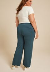 Plus Size Scuba Knit Wide Leg Sweatpant, C4309, small