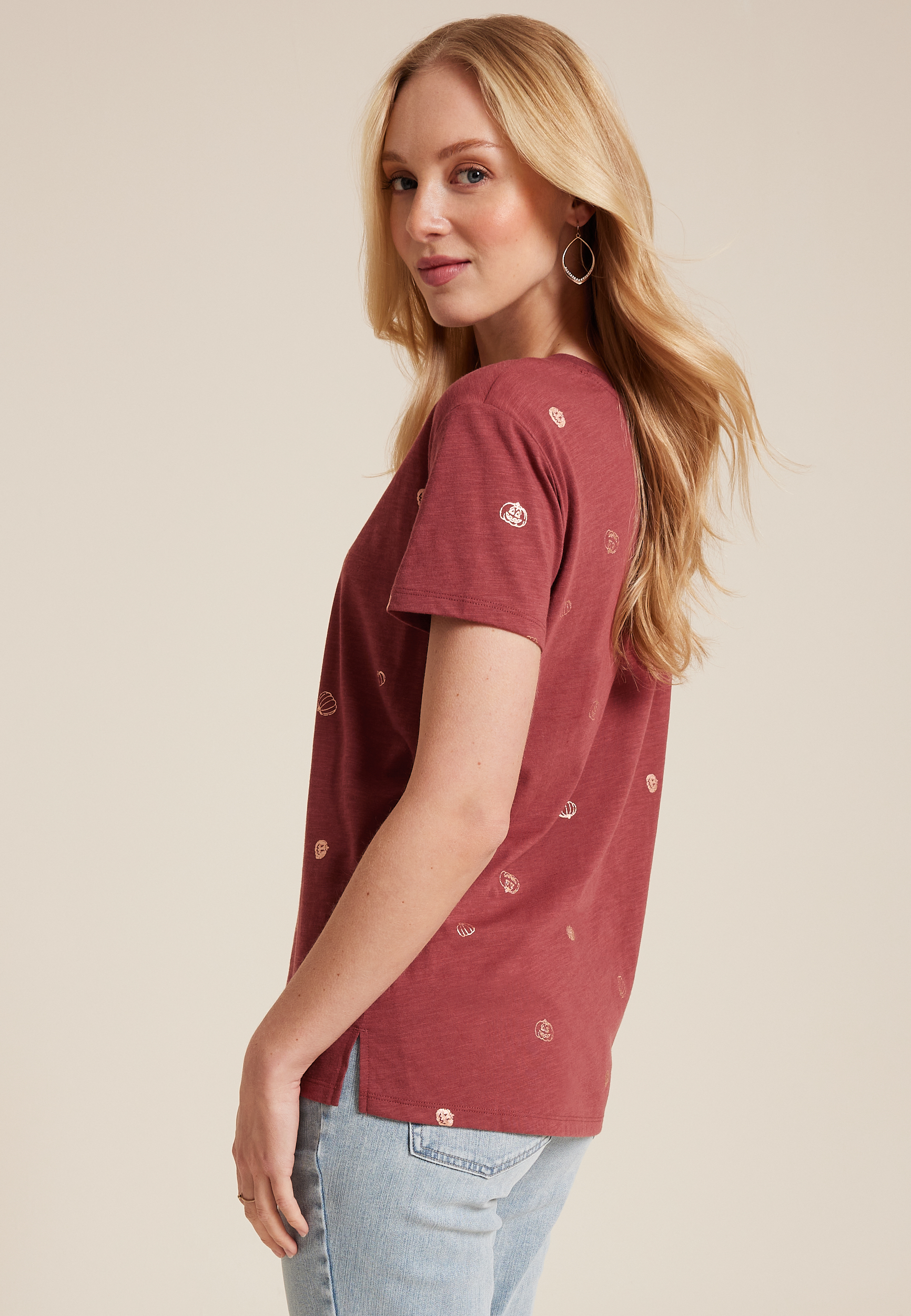 24/7 Dawson Pumpkin Crew Neck Tee, C6214, large