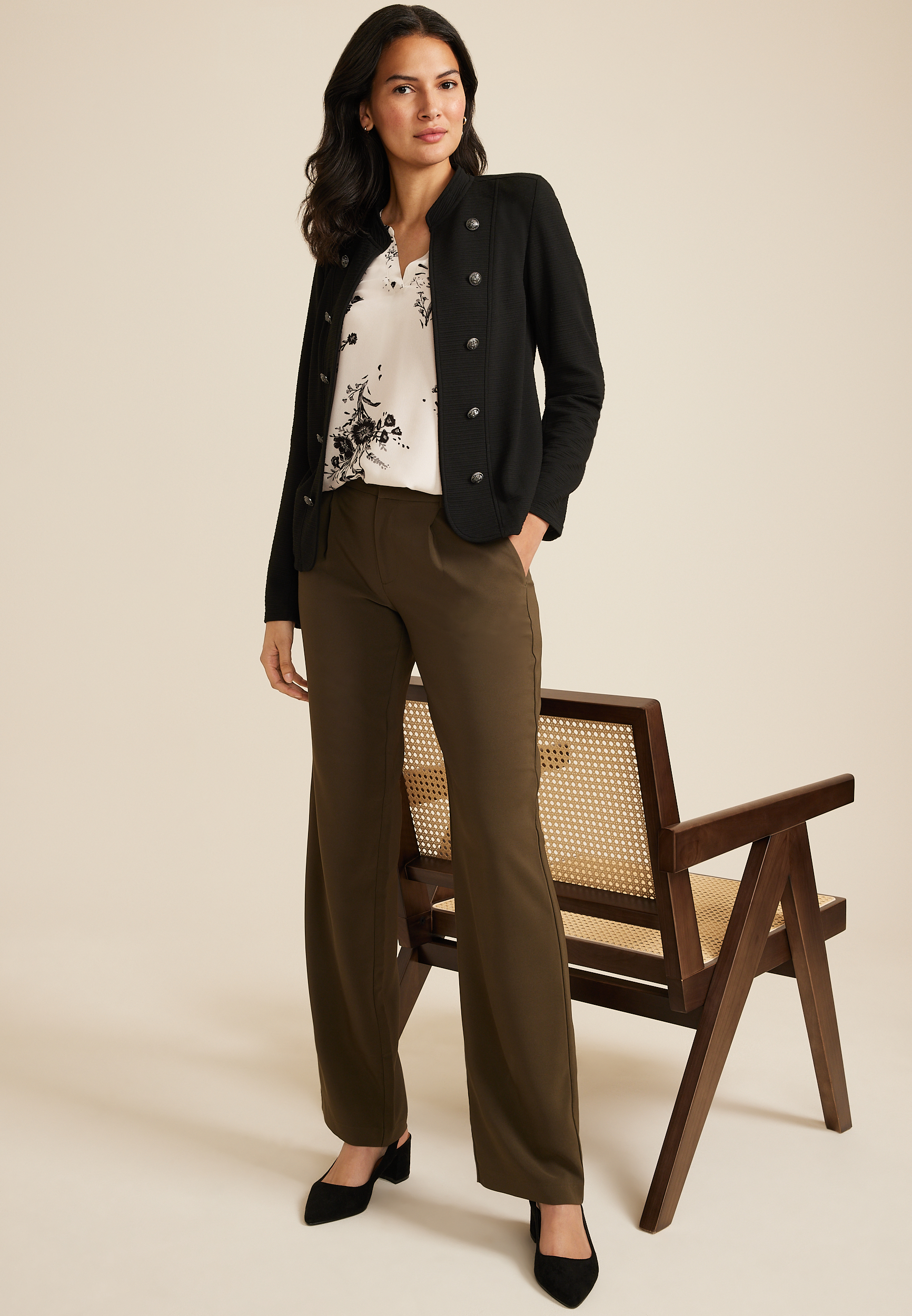 Atwood 3/4 Sleeve Popover Blouse, C2380, large